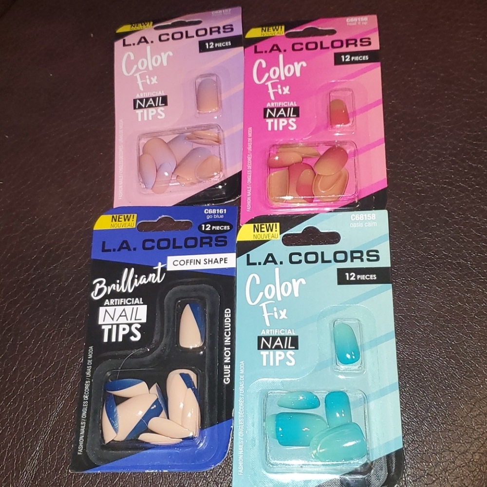 L.a. colors press on nails bundle plus free gift